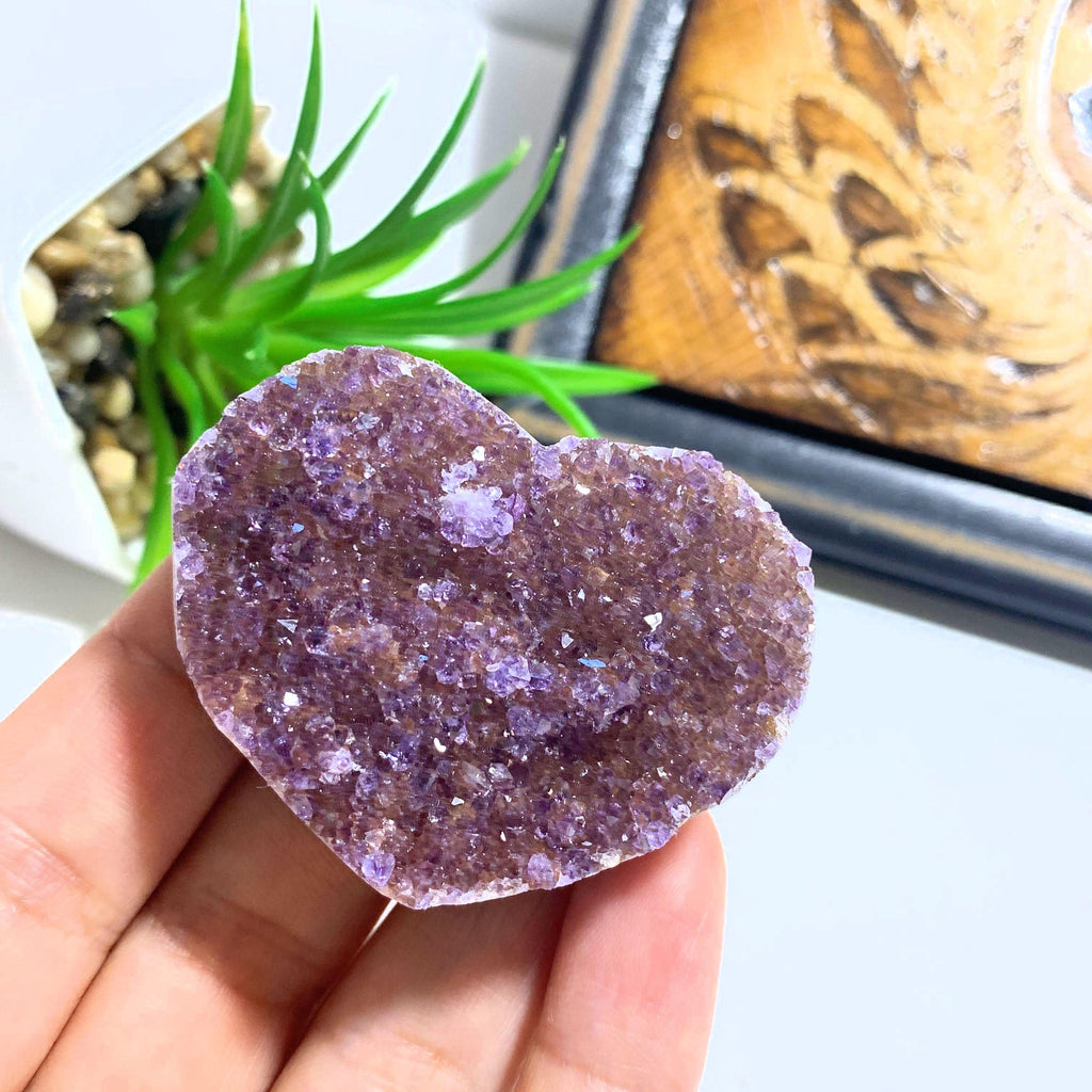 Pretty Pink & Lavender Druzy Amethyst  Love Heart #1 - Earth Family Crystals