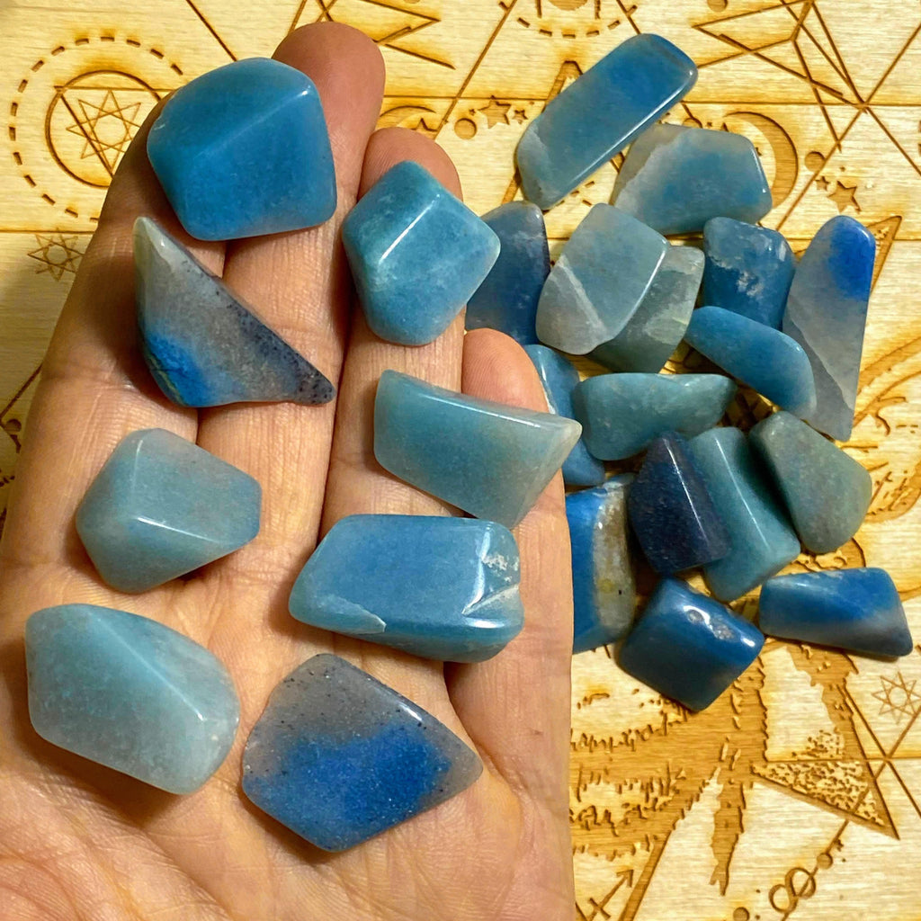 Set of 8 Sky Blue Trolleite Polished Stones ~Perfect for Crystal Grid Work - Earth Family Crystals