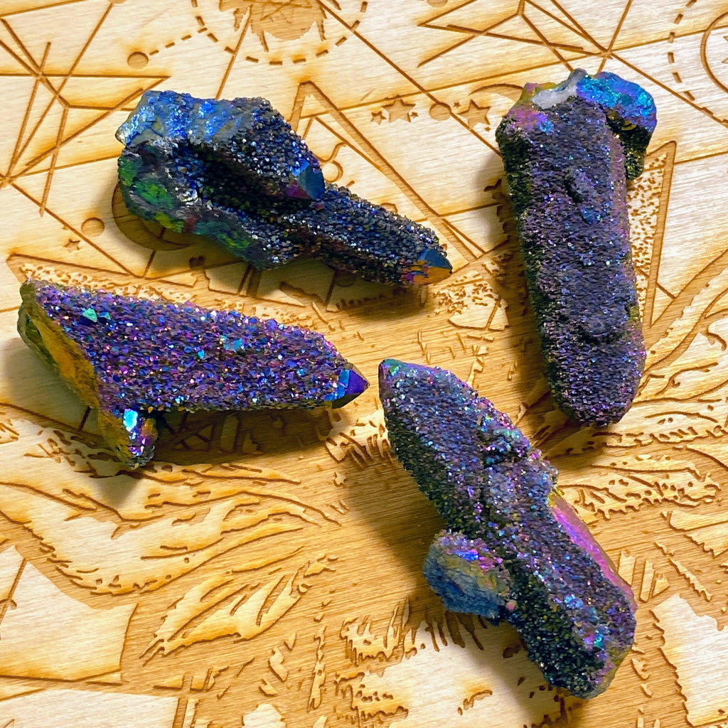 One Vibrant & Cheerful Rainbow Titanium Spirit Quartz Point - Earth Family Crystals