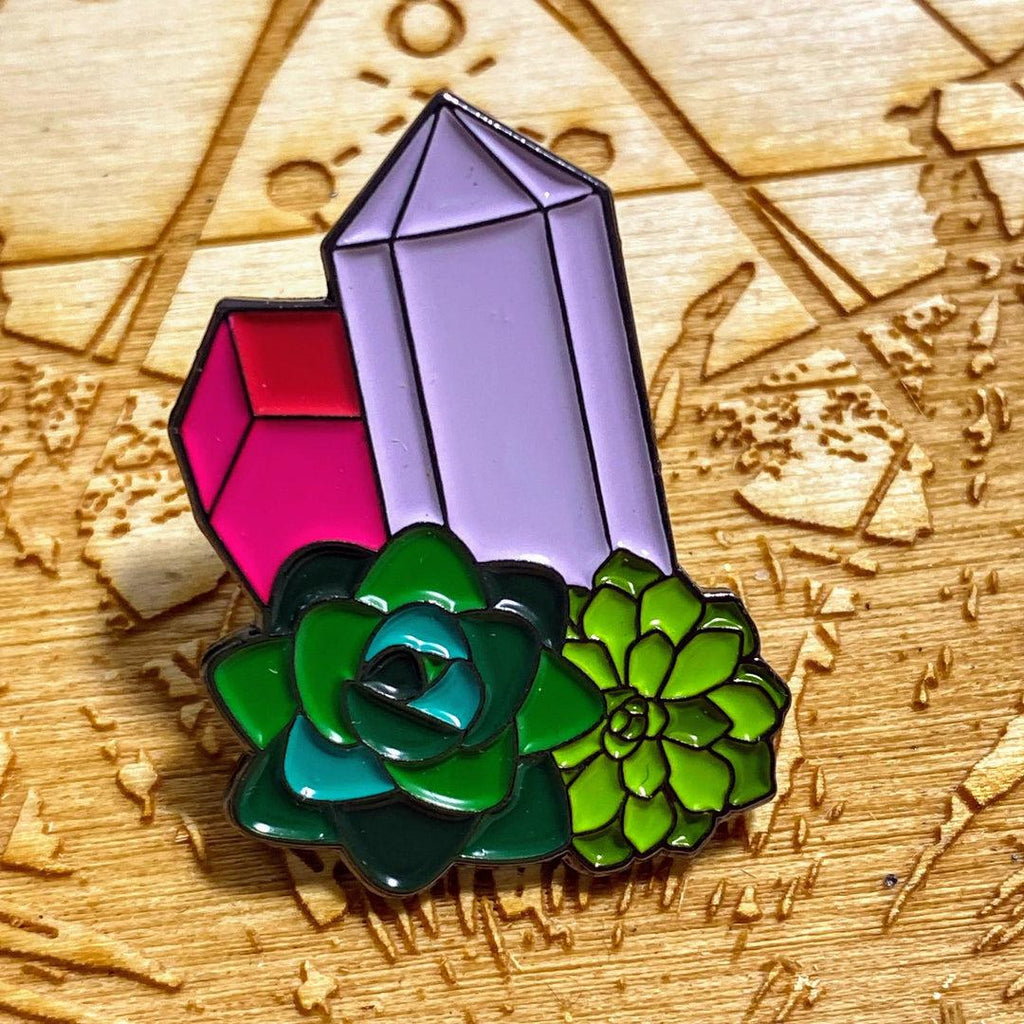 Set of 4 Mystical Enamel Pins ~Makes Great Gifts! - Earth Family Crystals