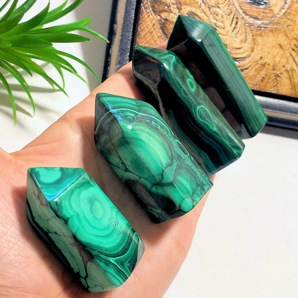 One Malachite Medium Standing Polished Display Tower - Earth Family Crystals