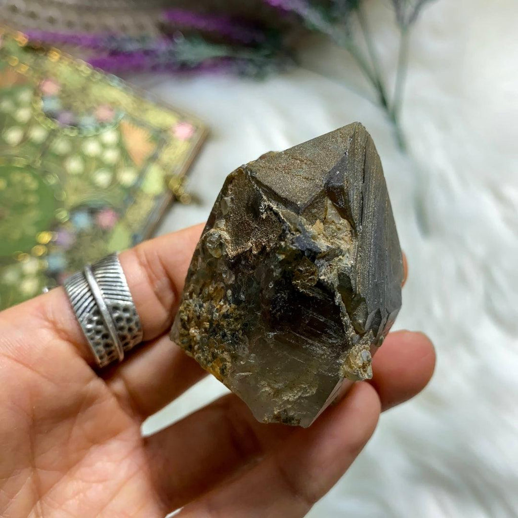 Hand collected Chunky Canadian Smoky Quartz Standing Natural Point From BC, Canada - Earth Family Crystals