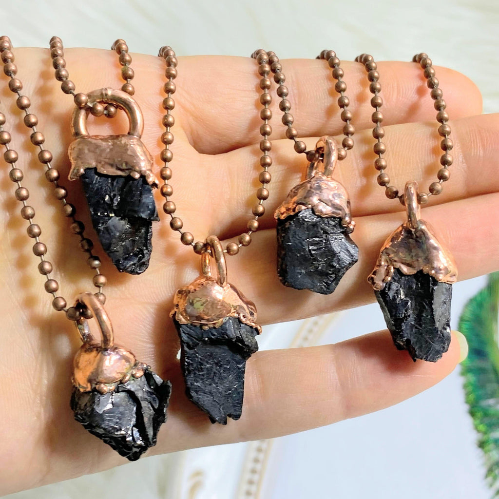 One Elite (Noble) Shungite Handmade Copper Necklace (23 inch chain) - Earth Family Crystals