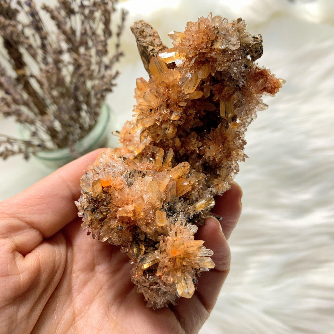 Reserved For James Incredible Rare Creedite Large Orange Natural Specimen~Locality Mexico - Earth Family Crystals