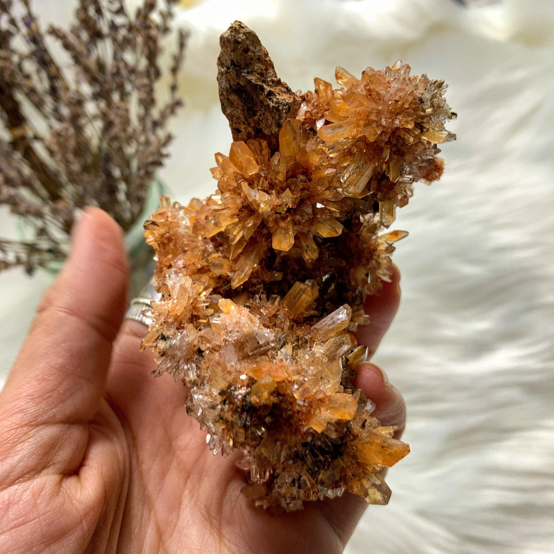 Reserved For James Incredible Rare Creedite Large Orange Natural Specimen~Locality Mexico - Earth Family Crystals