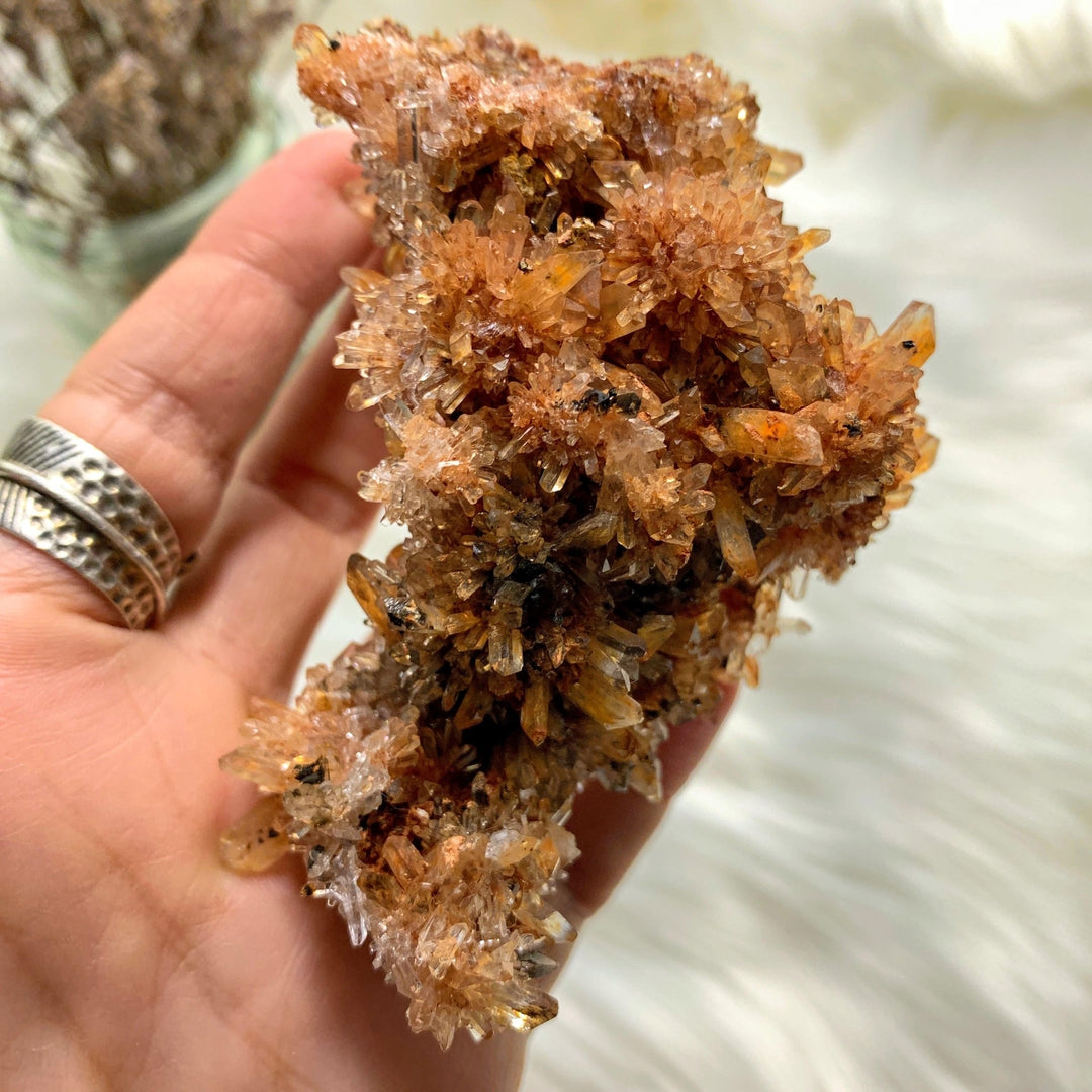Reserved For James Incredible Rare Creedite Large Orange Natural Specimen~Locality Mexico - Earth Family Crystals