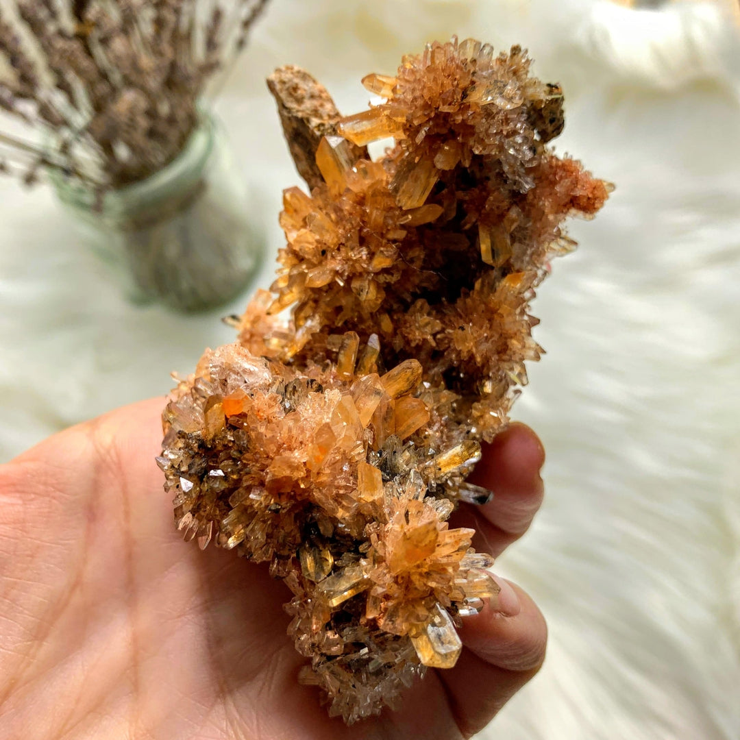 Reserved For James Incredible Rare Creedite Large Orange Natural Specimen~Locality Mexico - Earth Family Crystals