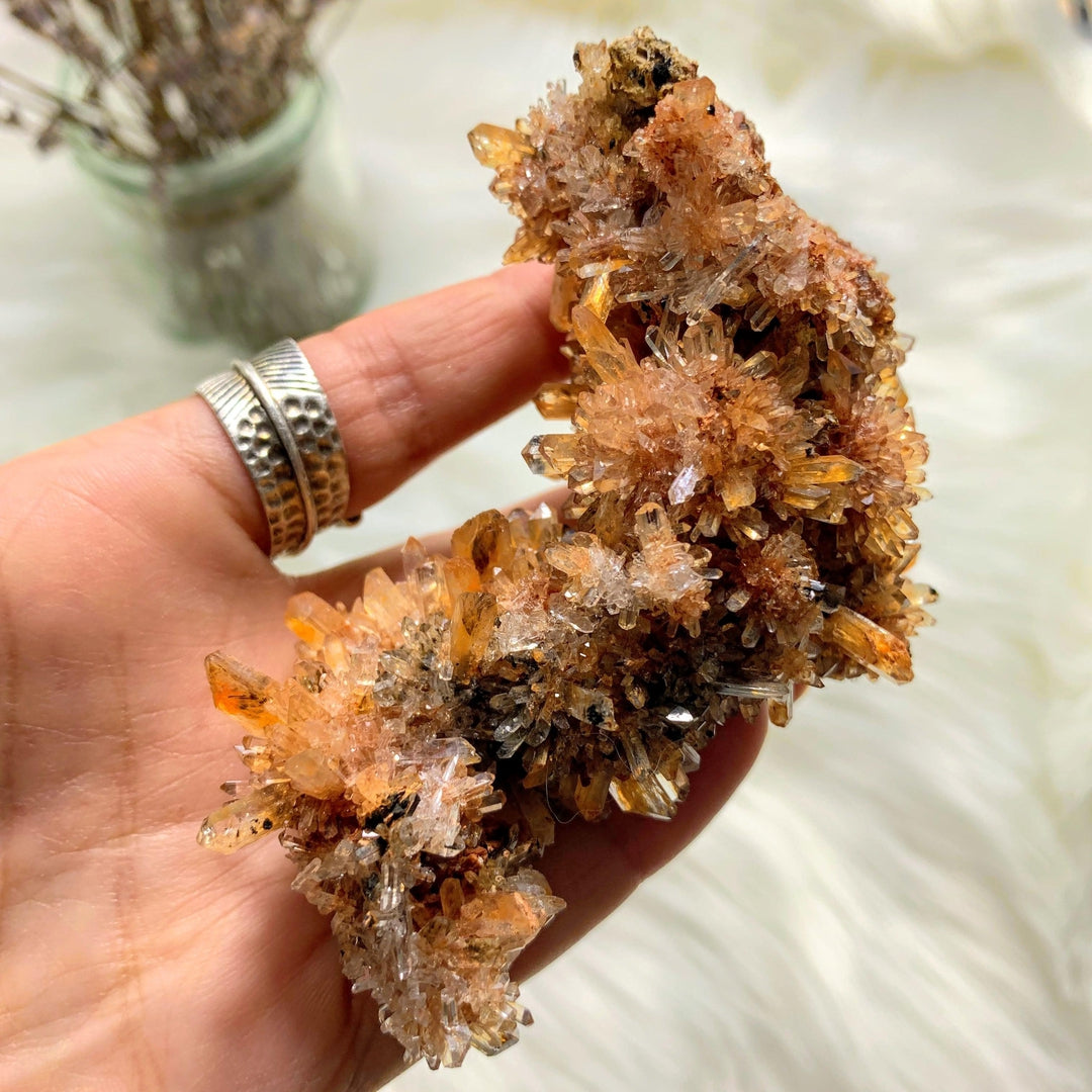 Reserved For James Incredible Rare Creedite Large Orange Natural Specimen~Locality Mexico - Earth Family Crystals