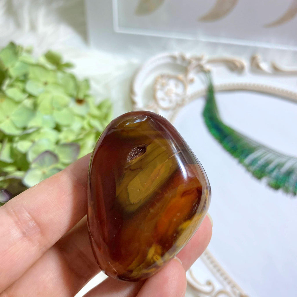 Gorgeous Patterns ~ Carnelian Palm Stone From Madagascar - Earth Family Crystals