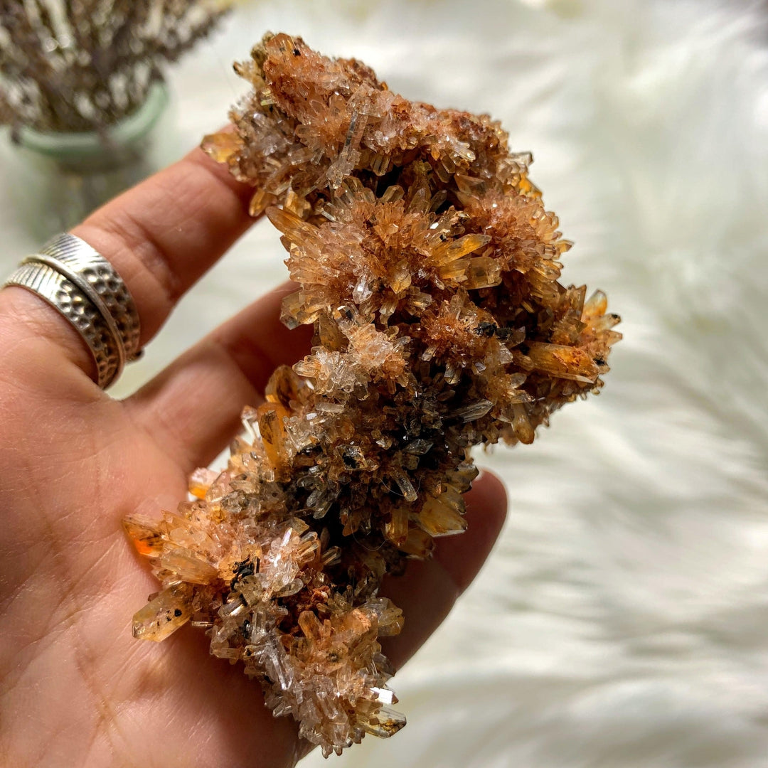 Reserved For James Incredible Rare Creedite Large Orange Natural Specimen~Locality Mexico - Earth Family Crystals