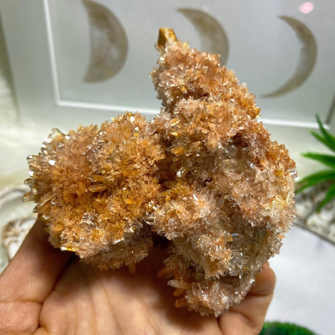AA Quality~Gorgeous Sparkling Orange Creedite Natural Large Specimen -Locality Mexico - Earth Family Crystals