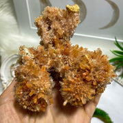 AA Quality~Gorgeous Sparkling Orange Creedite Natural Large Specimen -Locality Mexico - Earth Family Crystals