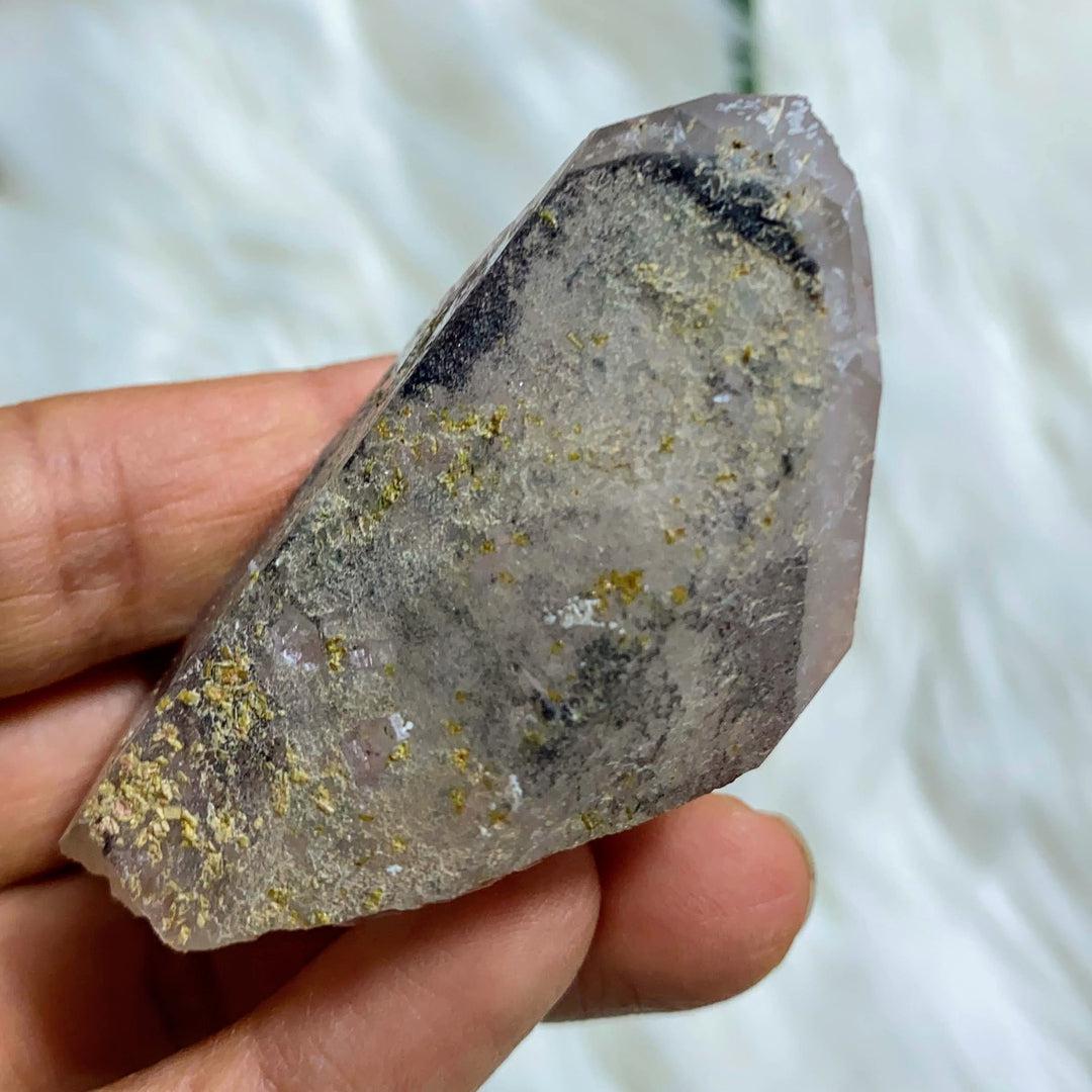 Very Rare! Genuine Ajoite Quartz Point with Self Healed Point, Phantoms, Record Keepers - Messina, South Africa - Earth Family Crystals