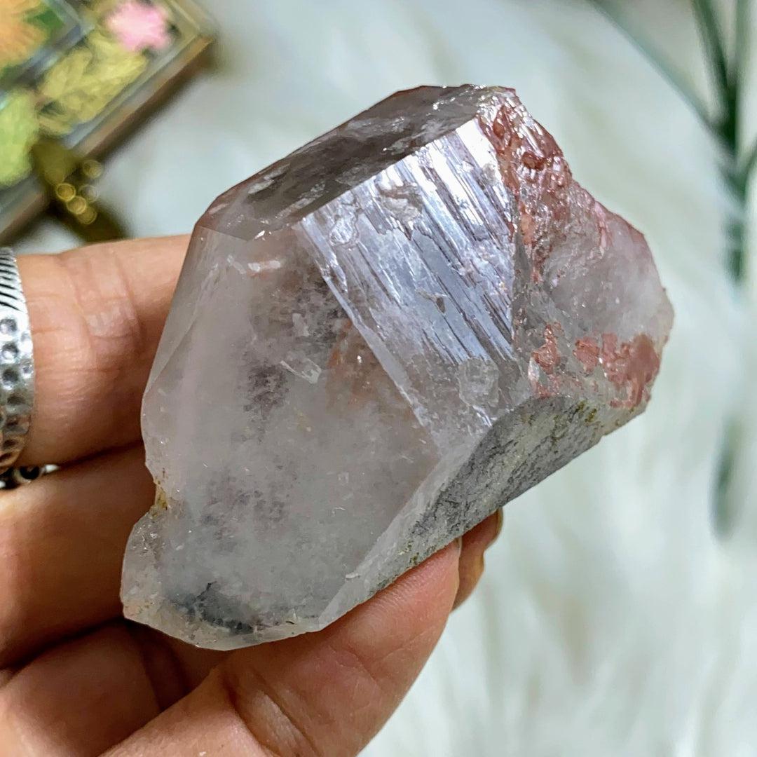 Very Rare! Genuine Ajoite Quartz Point with Self Healed Point, Phantoms, Record Keepers - Messina, South Africa - Earth Family Crystals