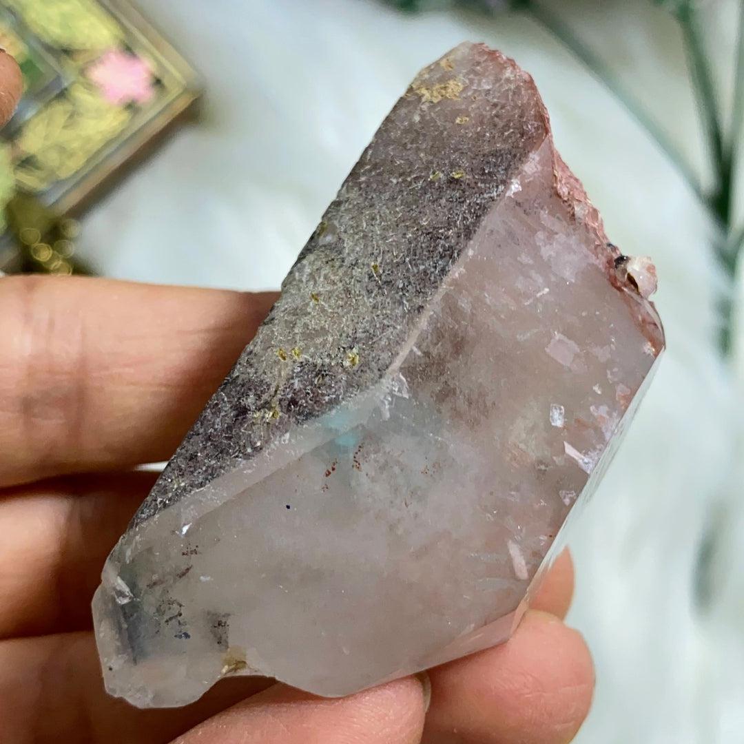 Very Rare! Genuine Ajoite Quartz Point with Self Healed Point, Phantoms, Record Keepers - Messina, South Africa - Earth Family Crystals