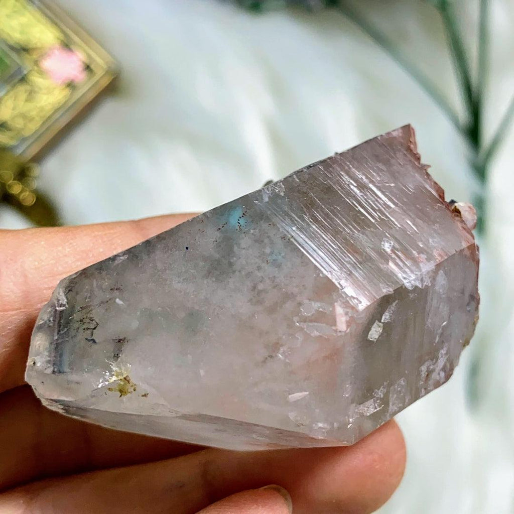 Very Rare! Genuine Ajoite Quartz Point with Self Healed Point, Phantoms, Record Keepers - Messina, South Africa - Earth Family Crystals