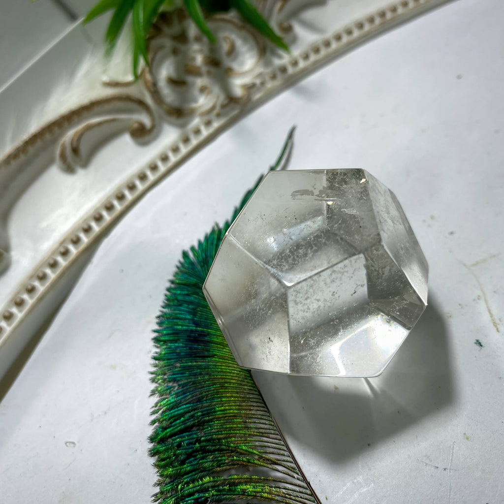 Brilliant Clear Quartz Dodecahedron  Sacred Geometric Shape ~Locality: Brazil - Earth Family Crystals