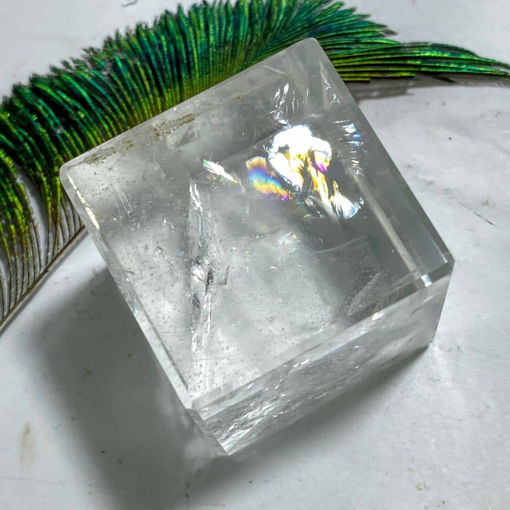 Brilliant Clear Quartz Cube Sacred Geometric Shape *(REDUCED)* - Earth Family Crystals