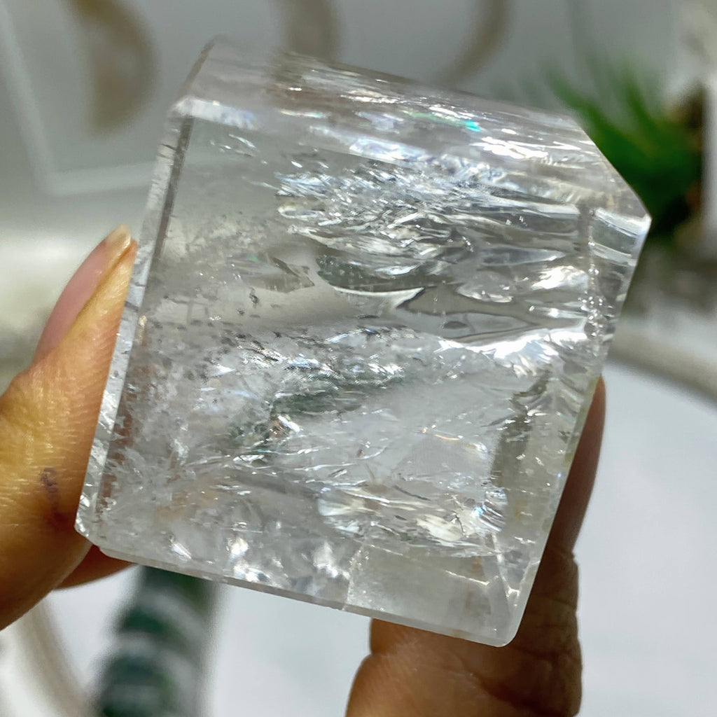 Brilliant Clear Quartz Cube Sacred Geometric Shape *(REDUCED)* - Earth Family Crystals