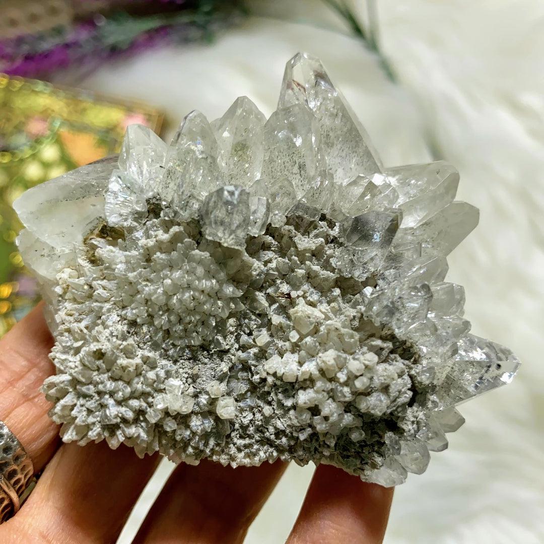 Gorgeous Clear Calcite With Chalcopyrite Phantom Inclusions Natural Cluster From Linwood Mine, NY - Earth Family Crystals