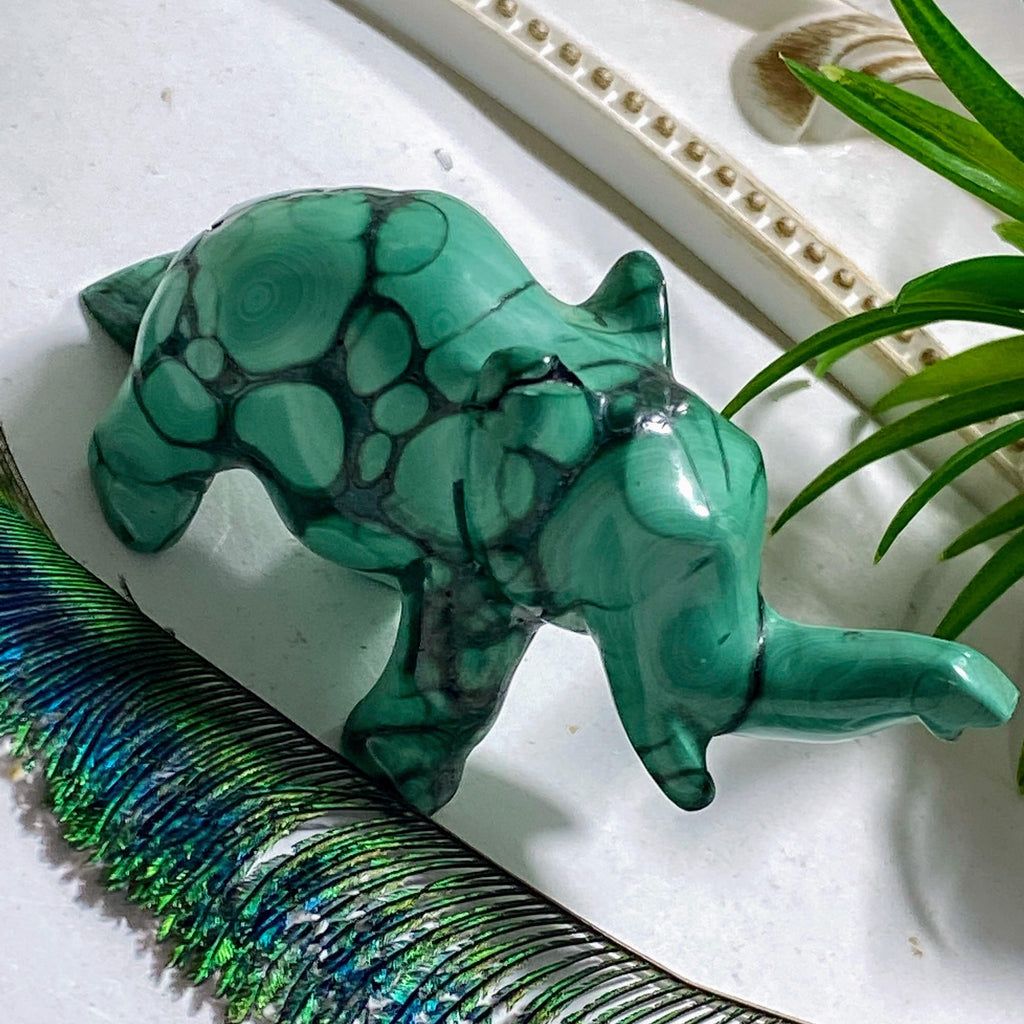 Standing Malachite Elephant Display Carving *REDUCED - Earth Family Crystals