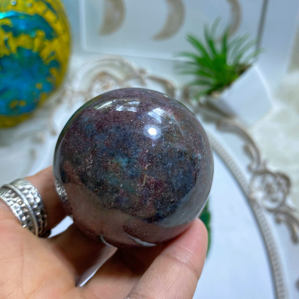 Fabulous Ruby Kyanite Sphere Carving #1 - Earth Family Crystals
