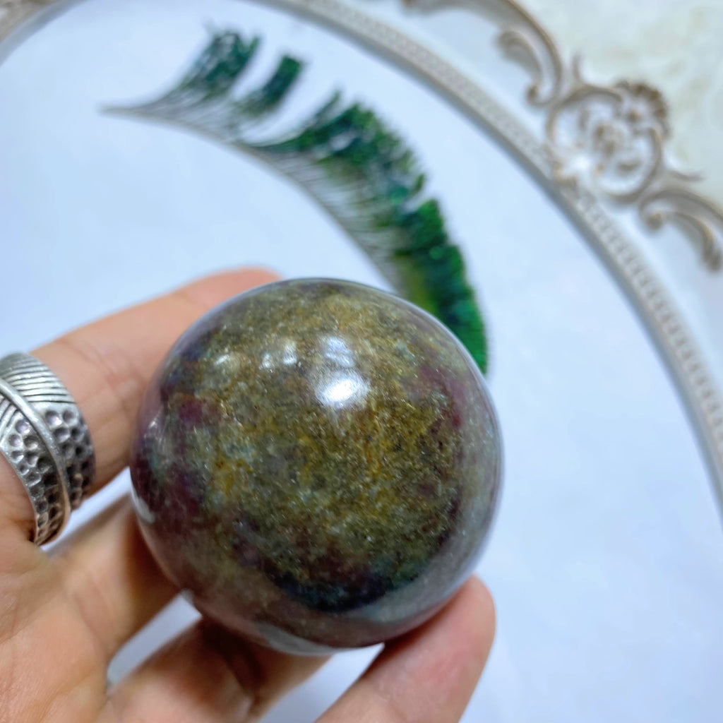 Fabulous Ruby Kyanite Sphere Carving #2 - Earth Family Crystals