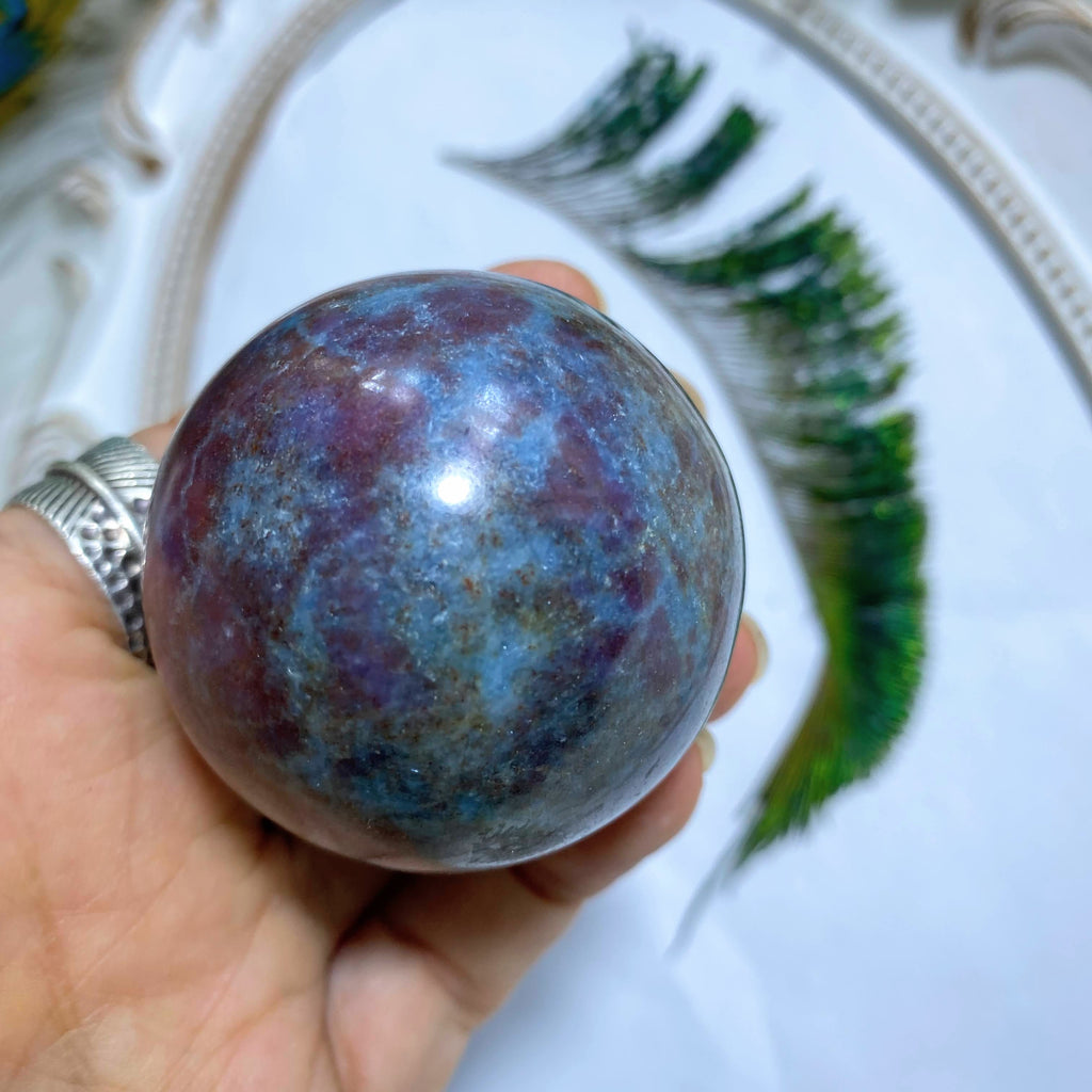 Fabulous Ruby Kyanite Sphere Carving #2 - Earth Family Crystals