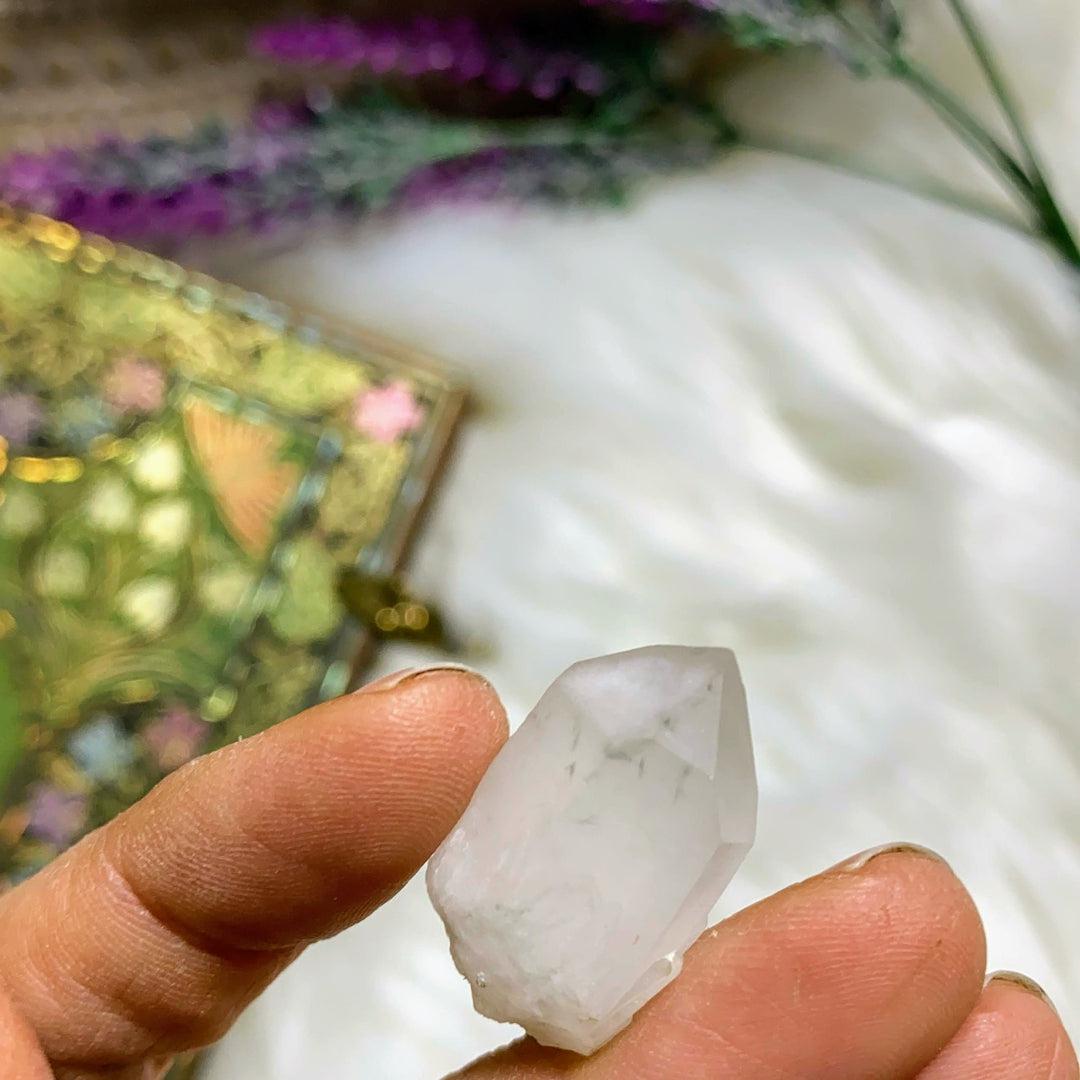 Star Hollandite Rare Clear Quartz Dainty Point From Madagascar - Earth Family Crystals