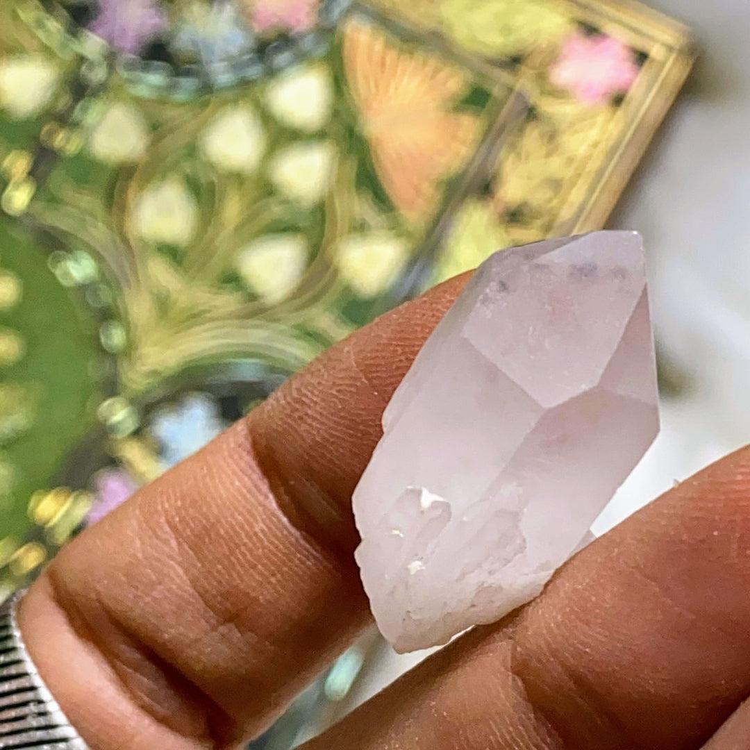 Star Hollandite Rare Clear Quartz Dainty Point From Madagascar - Earth Family Crystals