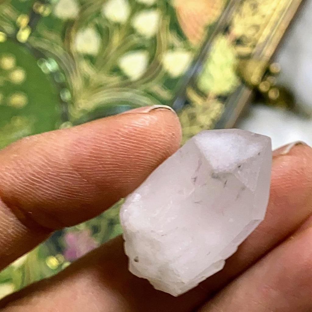Star Hollandite Rare Clear Quartz Dainty Point From Madagascar - Earth Family Crystals