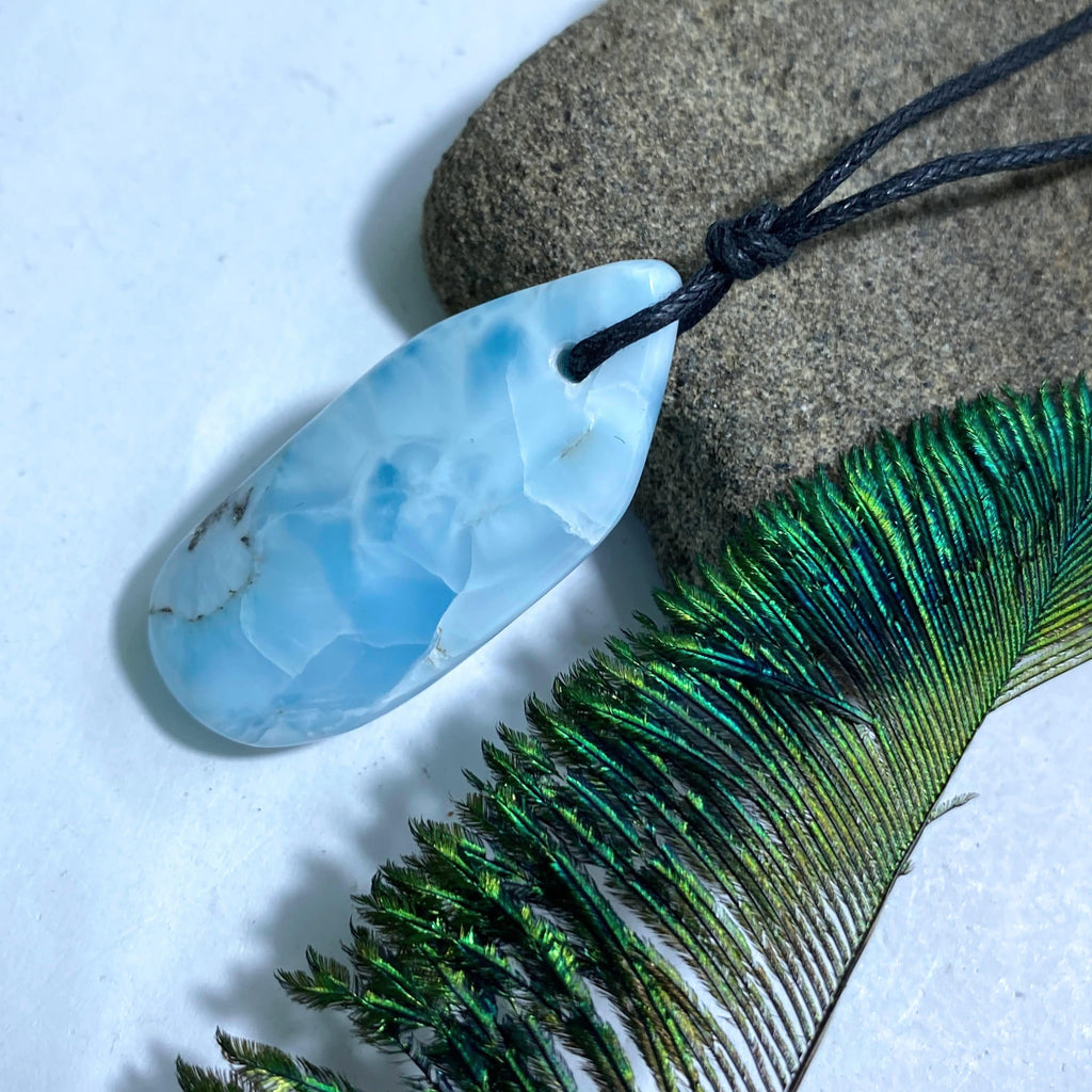 Incredible Colors Larimar on Adjustable Cotton Cord #3 - Earth Family Crystals