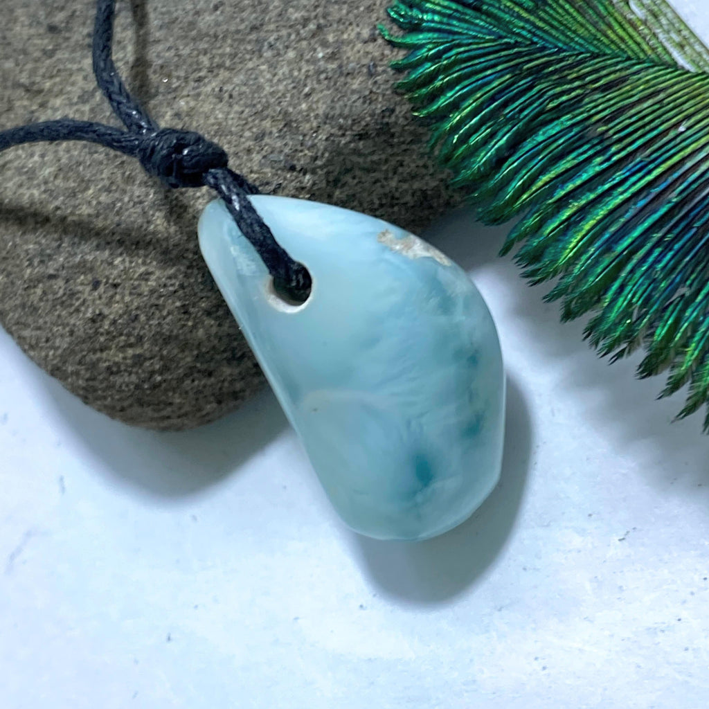 Incredible Colors Larimar on Adjustable Cotton Cord #4 - Earth Family Crystals