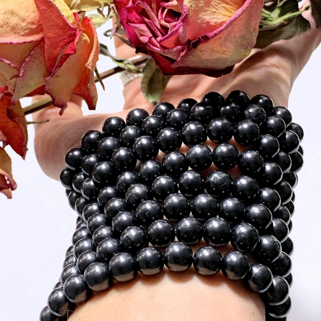 One EMF Protective Rounded Shungite Bead Bracelet - Earth Family Crystals