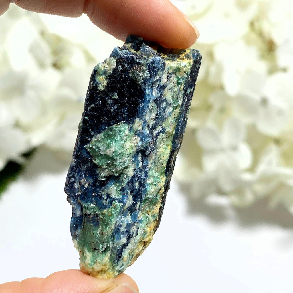 Deep Blue Kyanite & Mint Green Fuchsite Point ~Locality Zimbabwe #1 - Earth Family Crystals