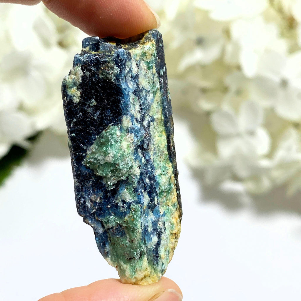 Deep Blue Kyanite & Mint Green Fuchsite Point ~Locality Zimbabwe #1 - Earth Family Crystals