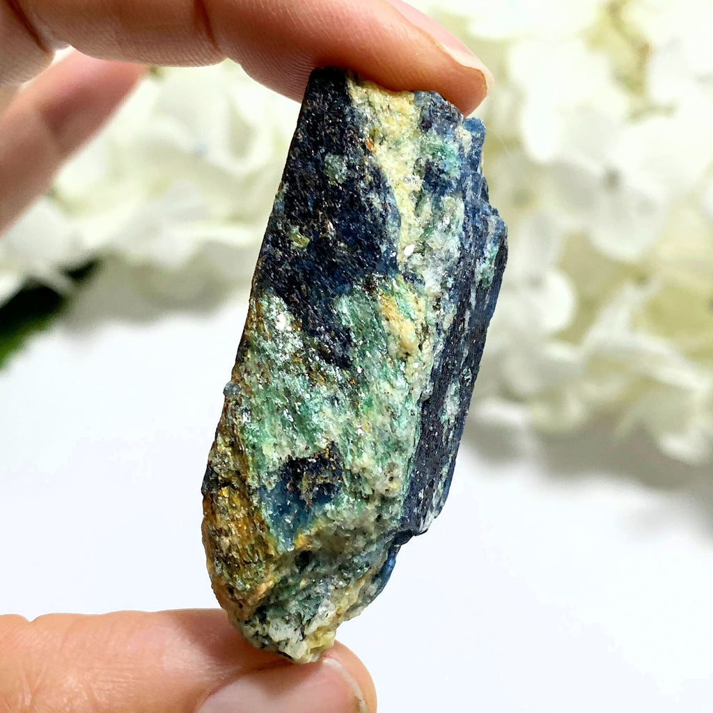 Deep Blue Kyanite & Mint Green Fuchsite Point ~Locality Zimbabwe #1 - Earth Family Crystals