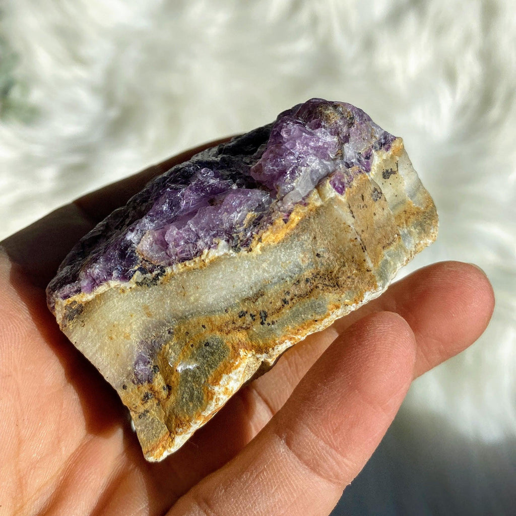 Unique Layered Natural Purple Fluorite Specimen - Earth Family Crystals