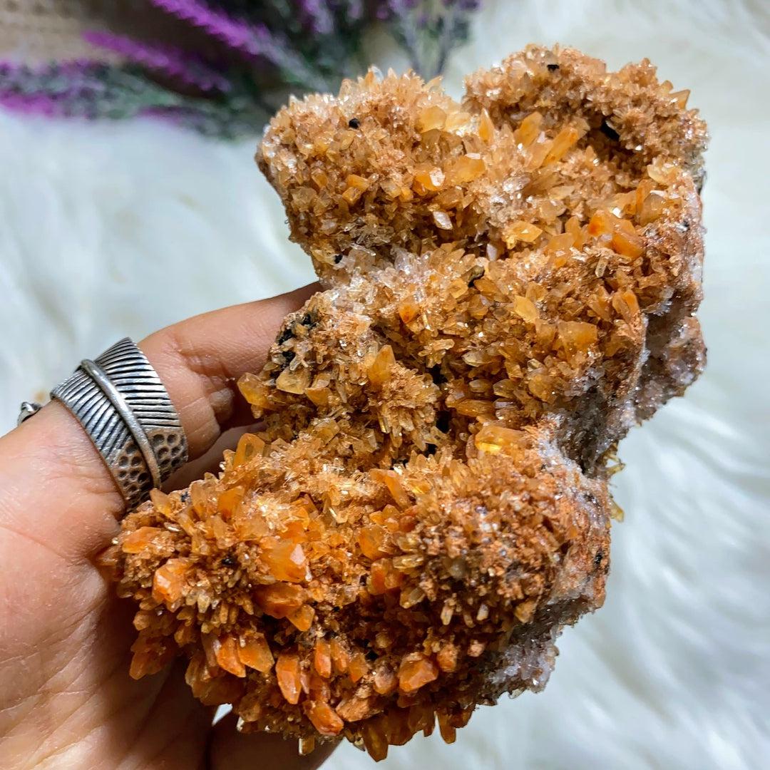 Sparkly Fluorite & Creedite Large Natural Specimen -Locality Mexico - Earth Family Crystals