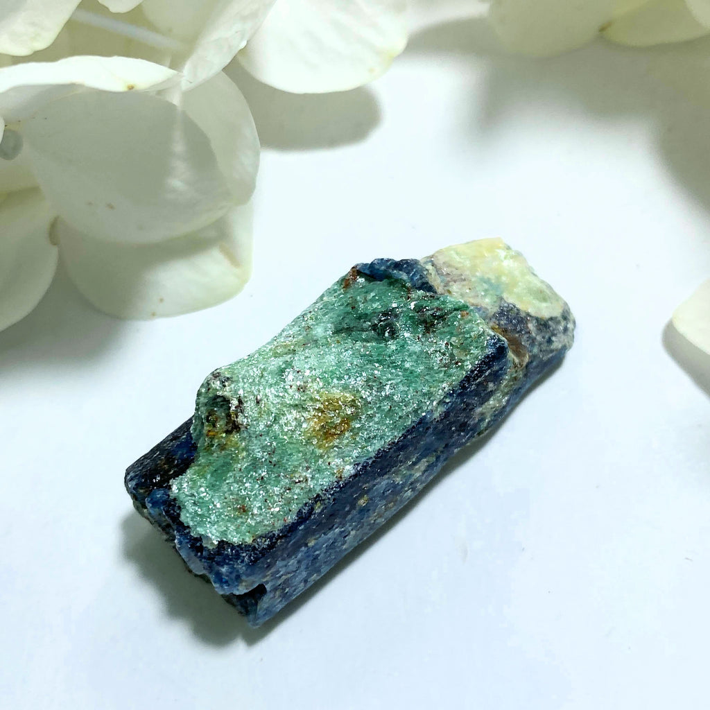 Deep Blue Kyanite & Mint Green Fuchsite Point ~Locality Zimbabwe #4 - Earth Family Crystals