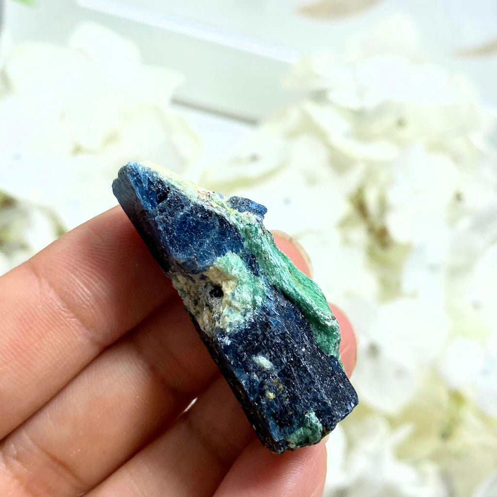 Deep Blue Kyanite & Mint Green Fuchsite Point ~Locality Zimbabwe #4 - Earth Family Crystals