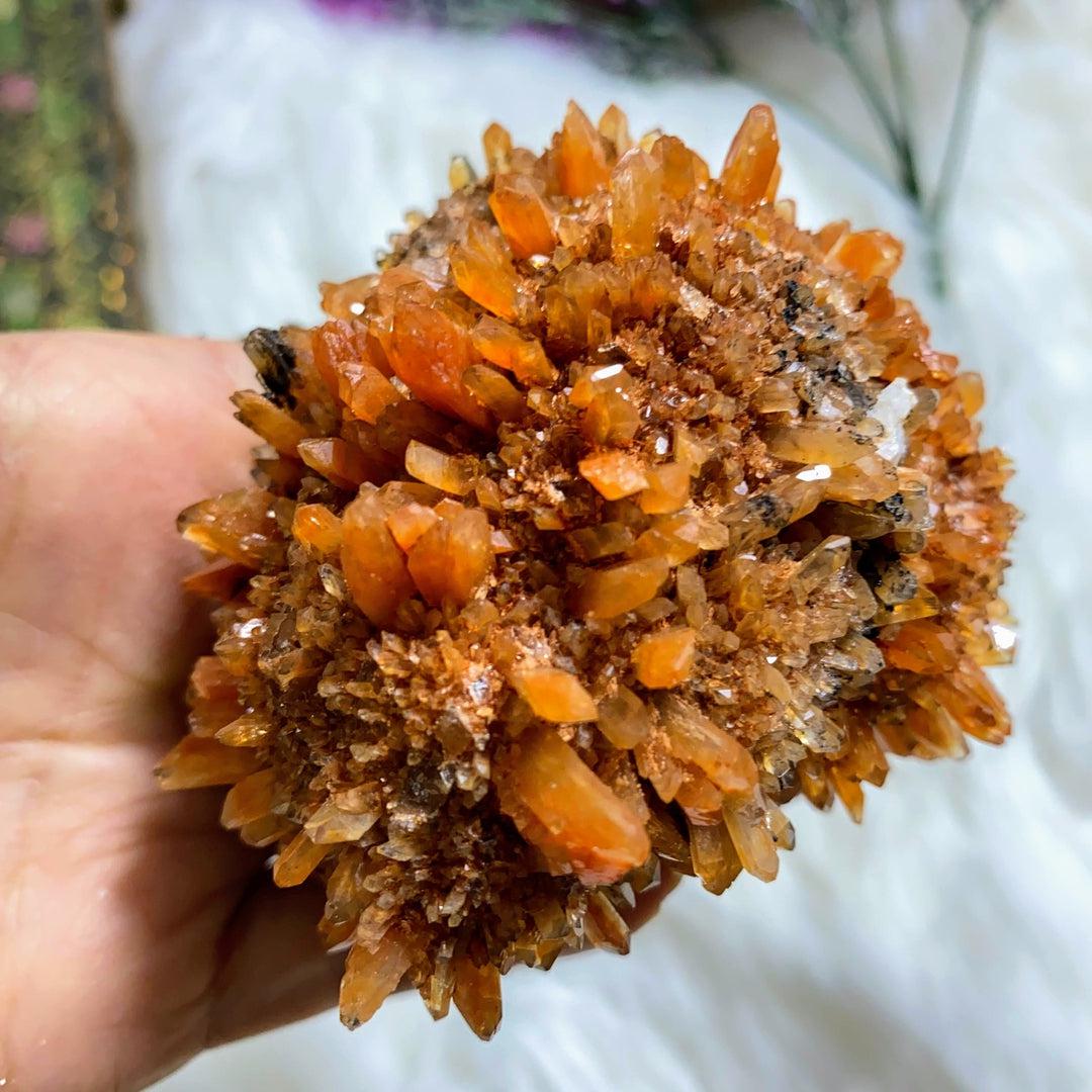 Hedgehog Cluster! Sparkly Creedite Large Natural Specimen -Locality Mexico - Earth Family Crystals