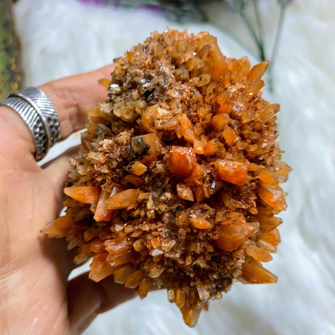 Hedgehog Cluster! Sparkly Creedite Large Natural Specimen -Locality Mexico - Earth Family Crystals