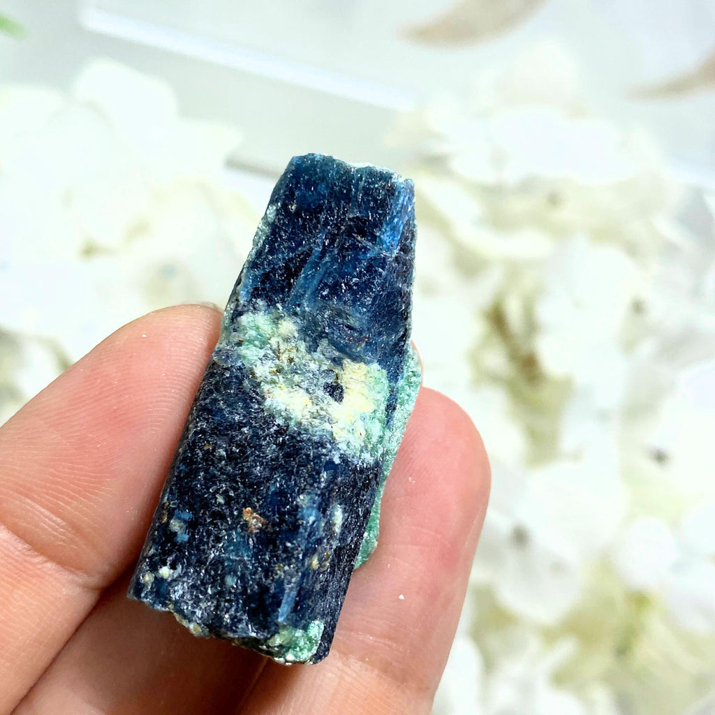 Deep Blue Kyanite & Mint Green Fuchsite Point ~Locality Zimbabwe #4 - Earth Family Crystals