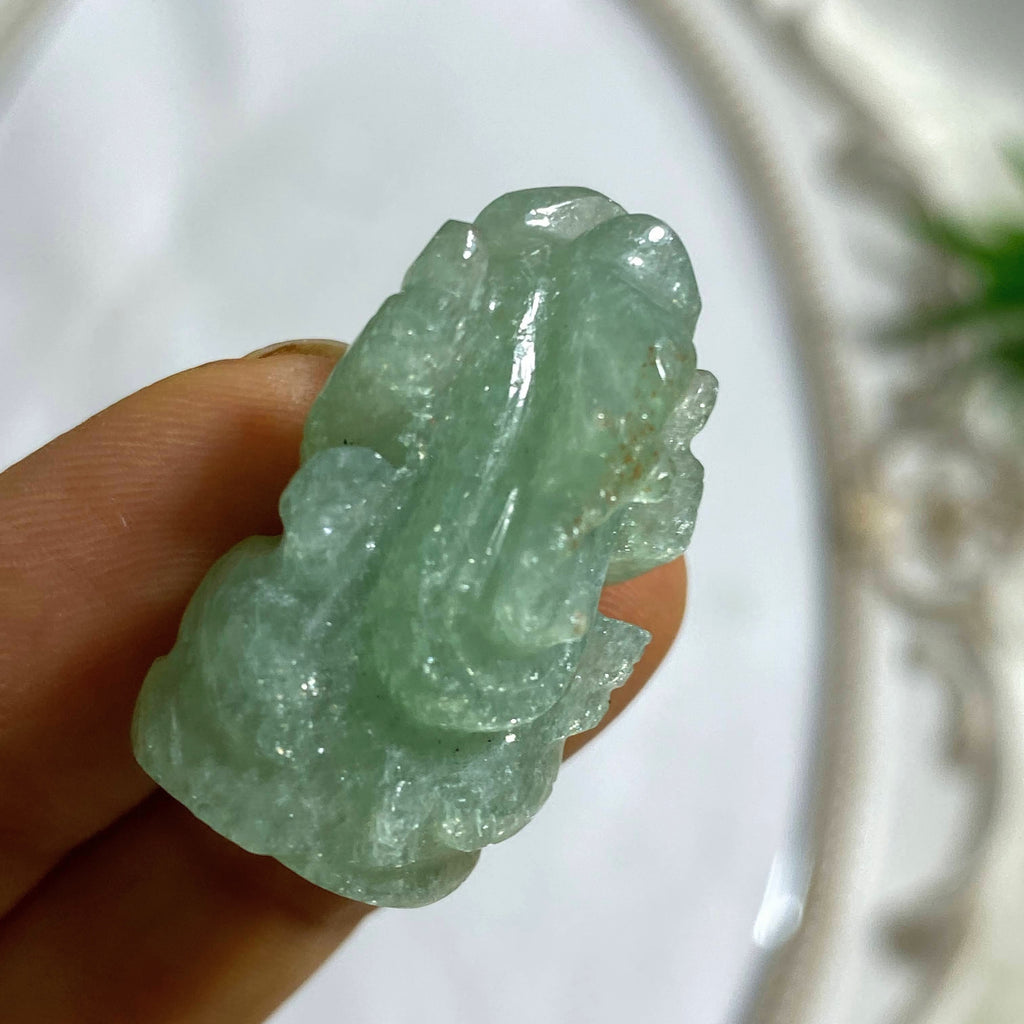 Reserved for Sandy High Grade Sparkling  Aventurine Ganesha Dainty Carving- The Remover of Obstacles - Earth Family Crystals