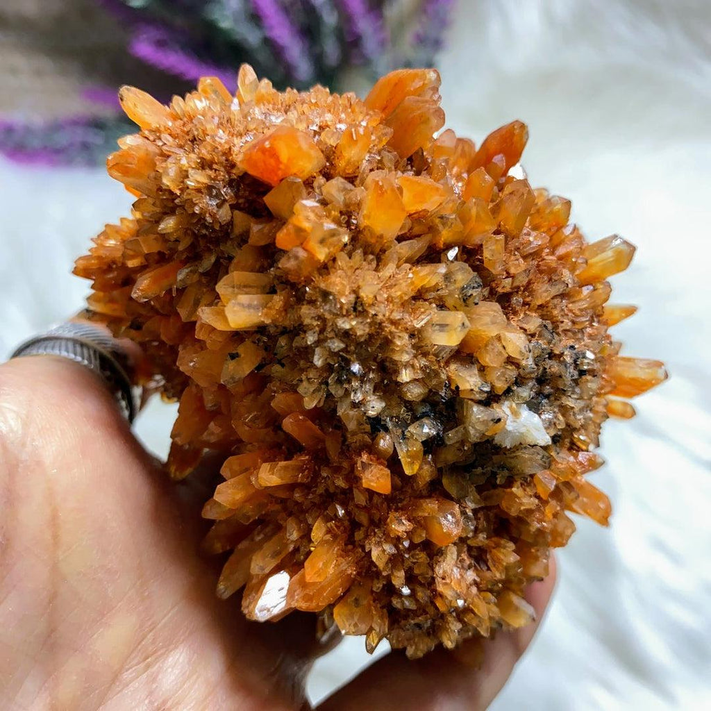 Hedgehog Cluster! Sparkly Creedite Large Natural Specimen -Locality Mexico - Earth Family Crystals