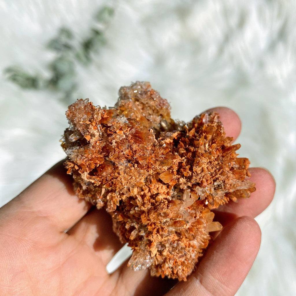Sparkly Spiky Orange Creedite Specimen -Locality Mexico - Earth Family Crystals
