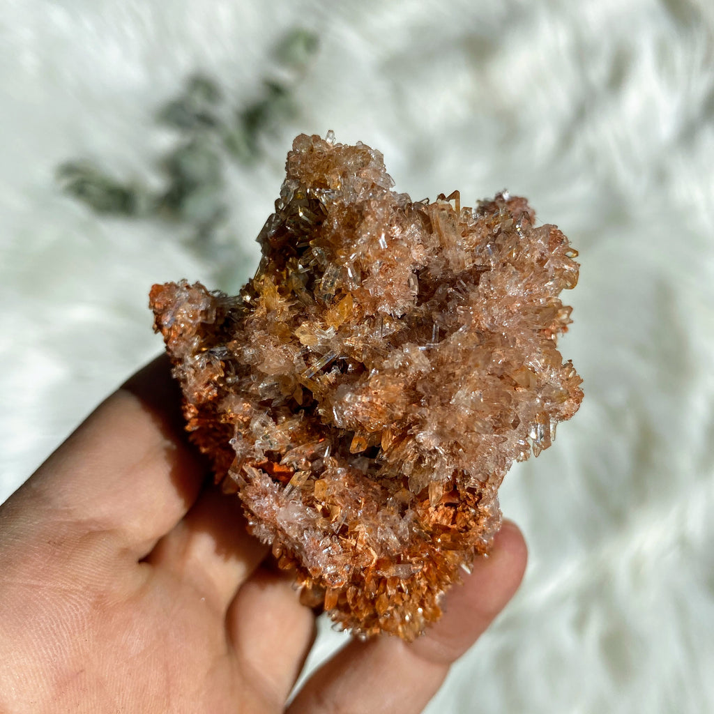 Sparkly Spiky Orange Creedite Specimen -Locality Mexico - Earth Family Crystals