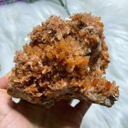 Unique Chunky XL Sparkling Orange Creedite Natural Specimen -Locality Mexico - Earth Family Crystals