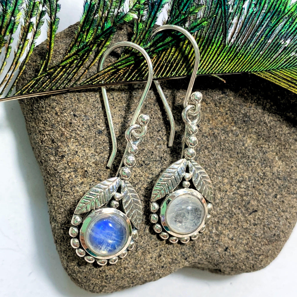 Rainbow Moonstone Sterling Silver Earrings *REDUCED - Earth Family Crystals